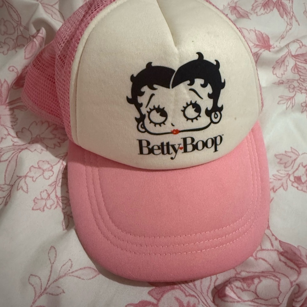 Betty Boop Pink and White Cap